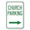 Signmission Church Parking With Right Arrow Heavy-Gauge Aluminum Sign, 12" x 18", A-1218-24271 A-1218-24271 - alternate 1